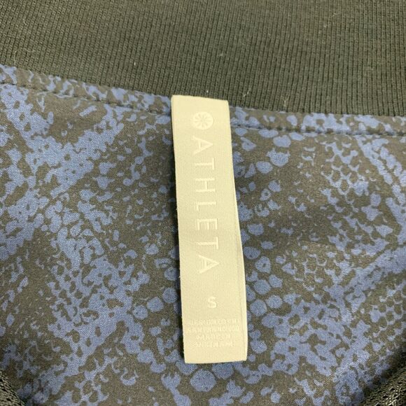 Athleta Brooklyn Track Bomber Jacket Women S Small Midnight Python Zipped Pocket - Picture 9 of 15